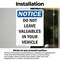 Signmission Do Not Leave Valuables In Your Vehicle, 7 in W x Rectangle, Vinyl Decal OS-2PACK-NS-D-710-V-11300 - alternate 3